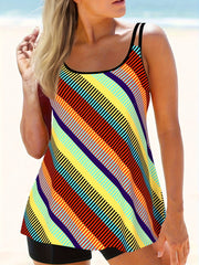 Women's Plus Size Graphic Print Tankini Set