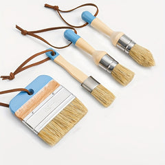 4pcs Chalk Wax Paint Brush Wooden Handle DIY Tool