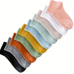10 Pairs Solid Socks Women's Stockings & Hosiery