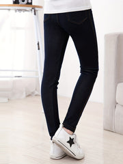 Girls Soft Jeans Slim Fit Casual Denim Jogger Pants For Kids