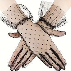 D EXCEED 1 Pair Ladies Lace Gloves Short Summer Floral Wedding Tea Gloves
