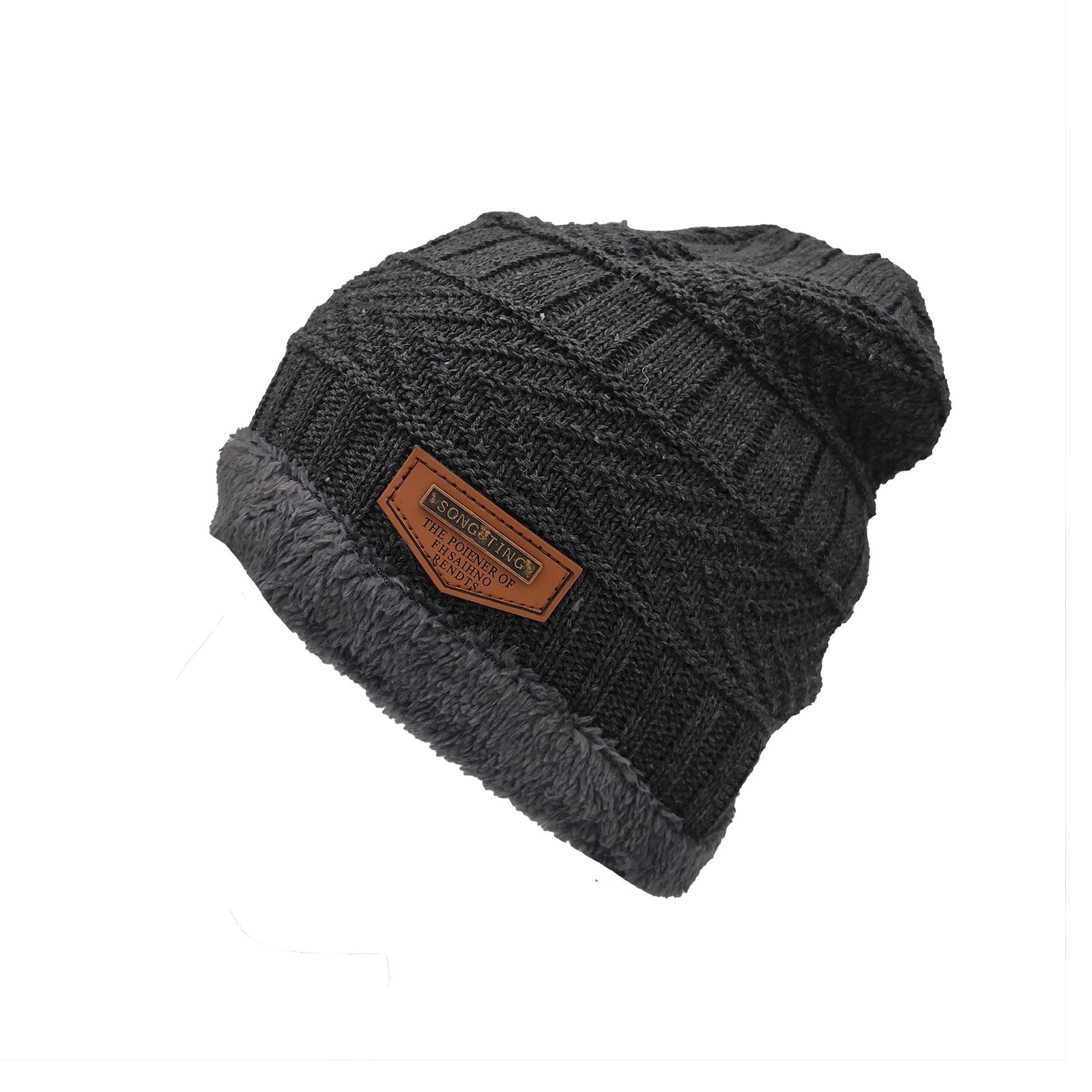 Slouchy Knitted Wool Hat for Cold Weather