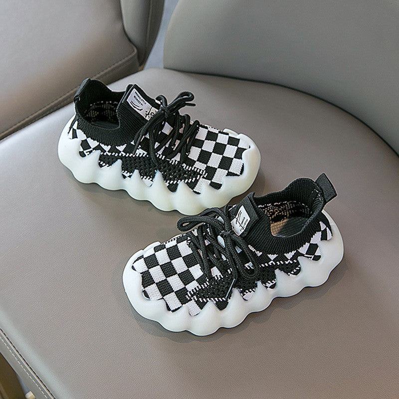 Toddler Octopus Shoes Plaid Comfortable Lightweight Sneakers Baby Boys Girls