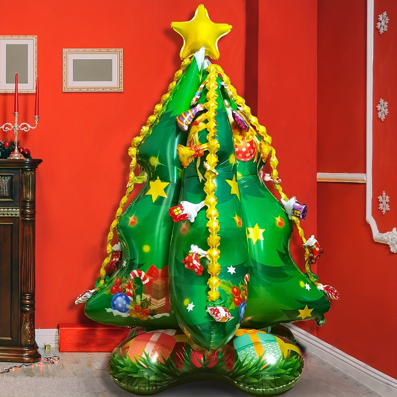 4D Christmas Tree Foil Balloon 144cm Self Standing