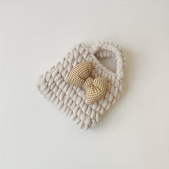 Girls Bow Decor Clutch Bag Small Storage Coin Purse