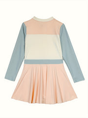 Girls Stretchy Sun Protection Long Sleeve Swimwear