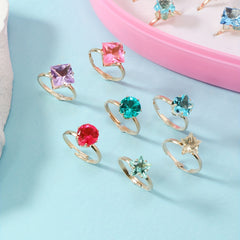 36pcs Colorful Gemstone Rings for Kids Girls Children