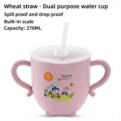 Cartoon Straw Cup for Kids - Durable and Anti-scald Milk Cup