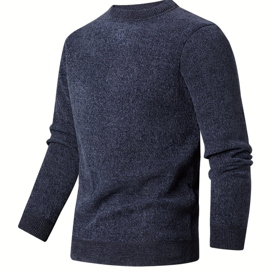 Solid Men's Thick Half Turtleneck Sweater Soft Slim Pullover