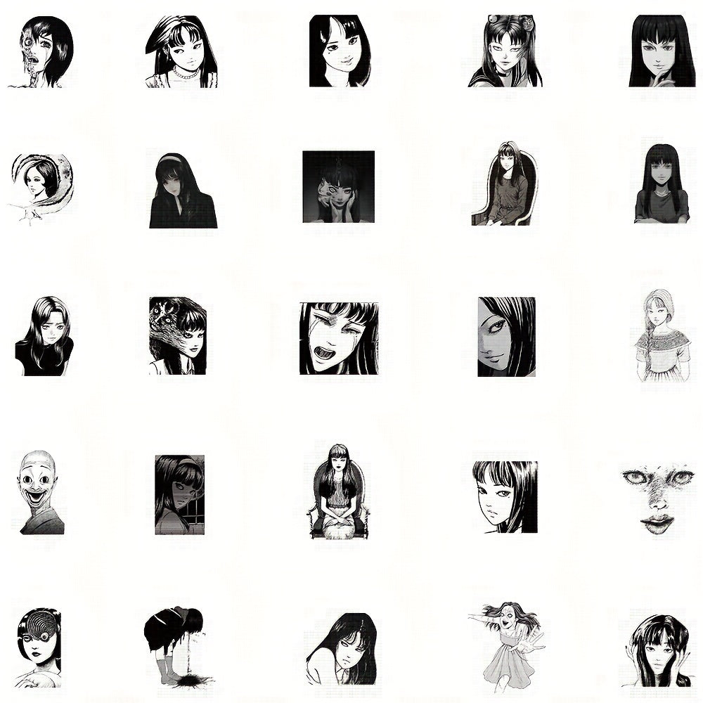 50 Anime Tomie Stickers for Phone Case Laptop Skateboard Waterproof