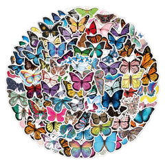 100pcs Butterfly Doodle Waterproof Stickers for Laptop Luggage