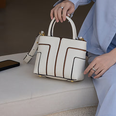 Leather Women's Crossbody Tote Bag High Capacity Handbag Zipper Closure
