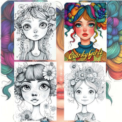 Quirky Girls Coloring World: Unique Patterns Adult Coloring Book