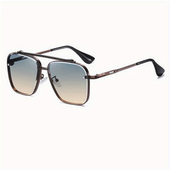Gradient Metal Frame Sunglasses for Men UV Protection