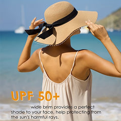 UPF 50 Straw Sun Hat for Women UV Protection