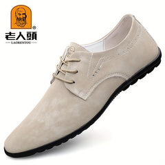 LAORENTOU Unisex Round Toe Lace Up Dress Shoes for Wedding Business Party