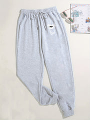 Halloween Sports Pants Women's Plus Spider & Letter Print Fitness Pant