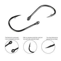 100pcs 3 12 High Carbon Steel Circle Fishing Hooks Bait Holder