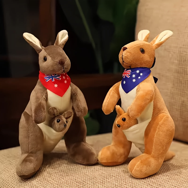 Mother and Child Kangaroo Plush Toy Doll Zoo Simulation Scenic Area Gift