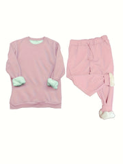 Women's Plus Liner Fleece Sweatshirt & Joggers Set
