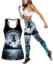 Painting Print Tank Top & Leggings Set