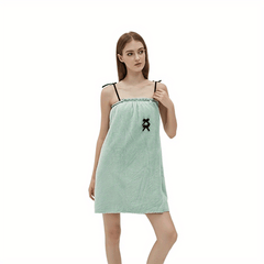 Bowknot Bath Skirt for Adults Towel Women Wearable Bathrobes Nightgown