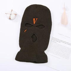 Winter Embroidered Wrap Head Wool Knitted Hat