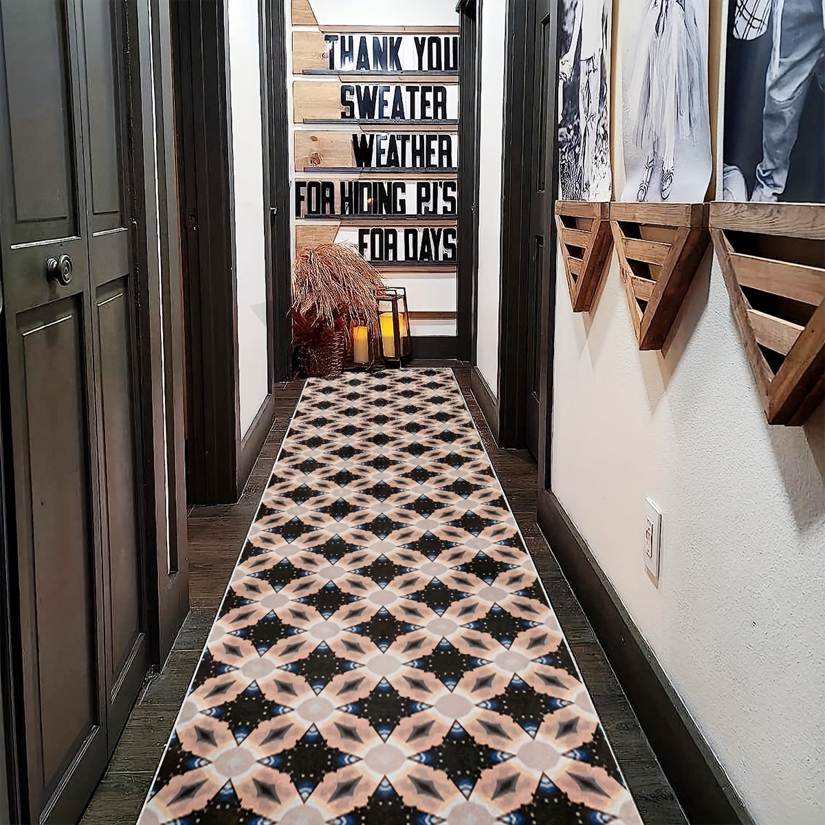 Vintage Laundry Room Area Rug Long Oriental Hallway Runner