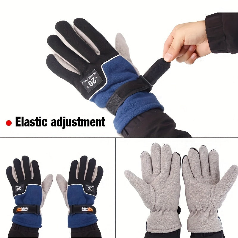Waterproof Skiing Gloves, Winter Windproof Warm Gloves for Outdoor Sports