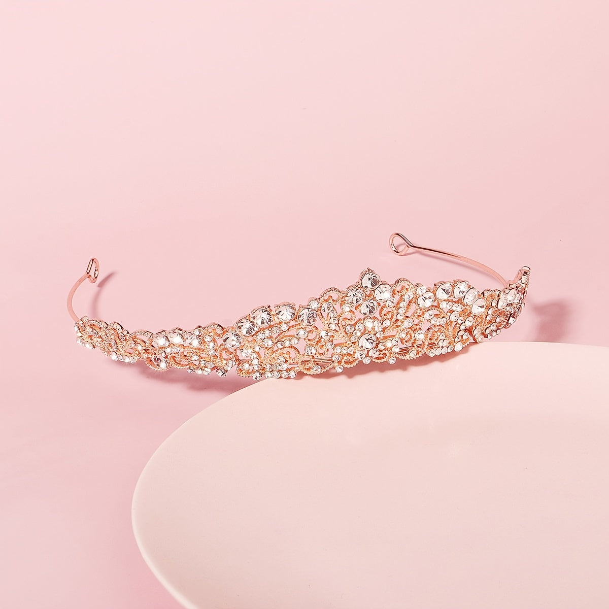 Rose Golden Rhinestone Bridal Tiara Crown Princess Tiaras And Crowns