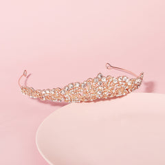 Rose Golden Rhinestone Bridal Tiara Crown Princess Tiaras And Crowns