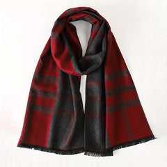 Men's Plaid Pattern Winter Scarf Gift