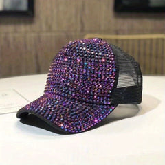 Rhinestone Baseball Cap Sunscreen Trucker Hat Adjustable Y2K Hip Hop Dad Hats