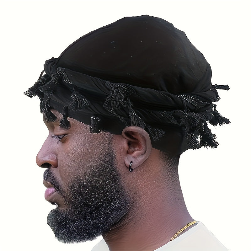Vintage Turban Head Wraps with Tassels for Men & Women