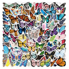 100pcs Butterfly Doodle Waterproof Stickers for Laptop Luggage