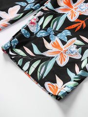 Girls Flower Print Wide Leg Pants Loose Casual