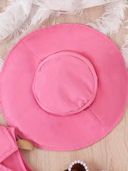 Girls 4pcs Summer Vest, Strip Top, Shorts, Hat Set