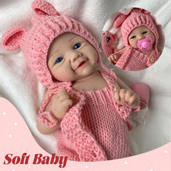 Realistic Silicone Reborn Baby Doll Lifelike Newborn Girl in Pink Outfit