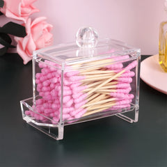 Cotton Swab Pads Holder Bathroom Organizer Apothecary Jar Storage