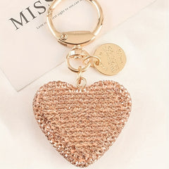 Love Car Keychain For Men Creative Diamond Set Love Earphone Case Bag Pendant