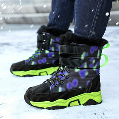 Boys' Warm Winter Snow Boots w/ Hook & Loop Fastener
