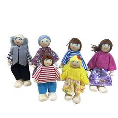 6pcs Articulated Family Puppet Toys Posable Joints Vibrant Colors Educational
