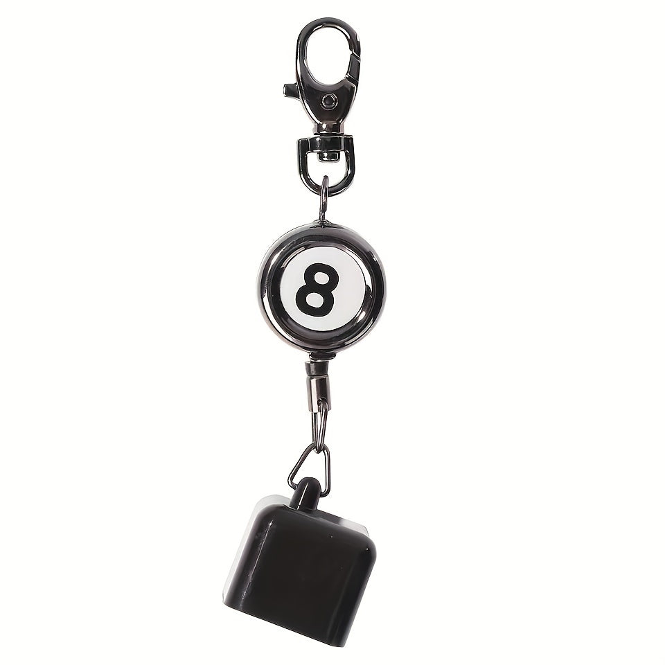 Portable Retractable Billiards Snooker Pool Cue Chalk Holder Clips Keys Chain