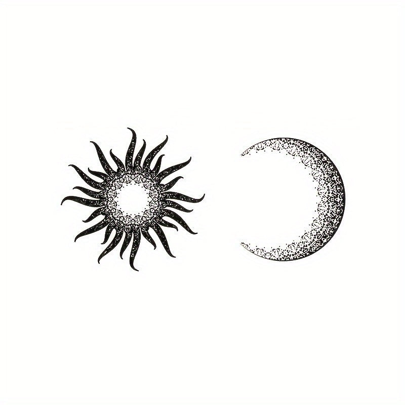 Sun & Moon Together Waterproof Tattoo Sticker