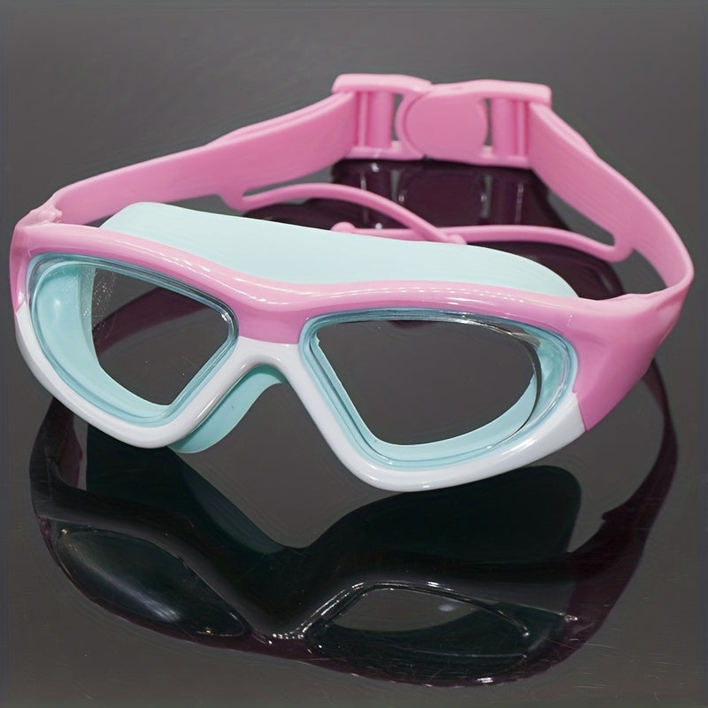 Girls' Large Frame Swim Goggles w/ Earplugs for Ages 3-12