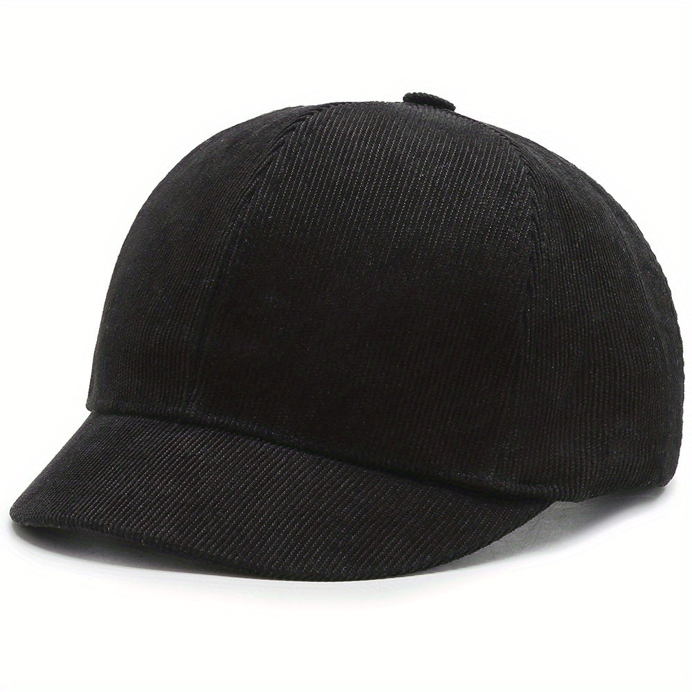 Short Brim Corduroy Baseball Cap Solid