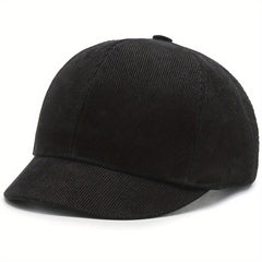 Short Brim Corduroy Baseball Cap Solid