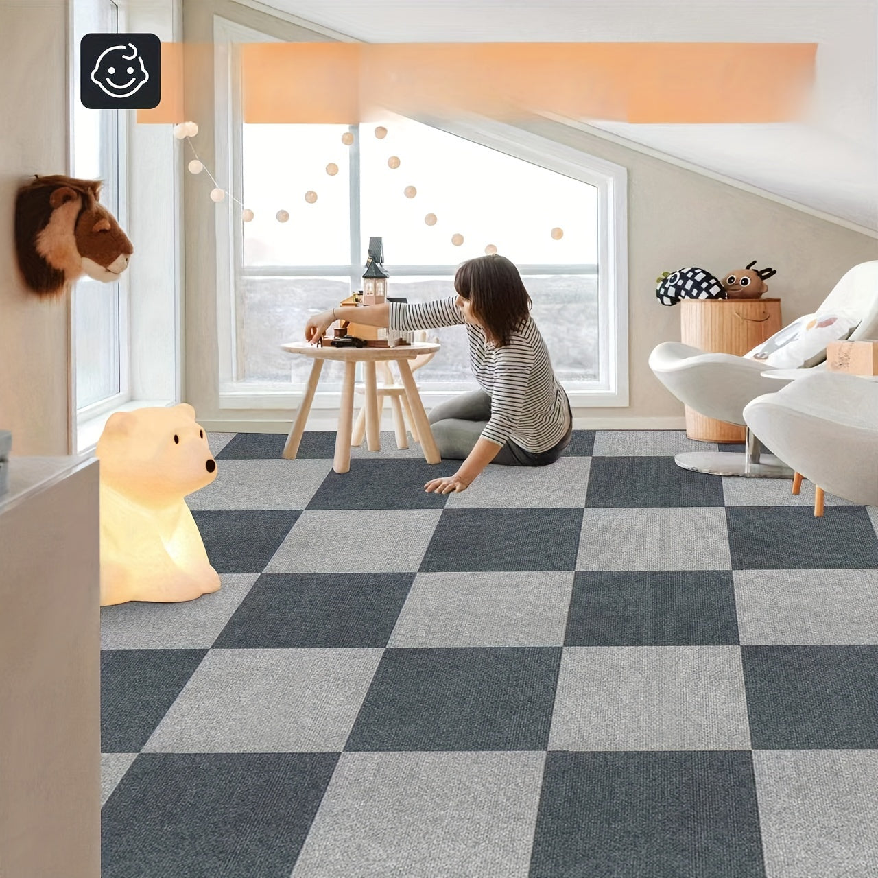 30pcs Anti-slip Square Carpet Sticker Self-adhesive DIY Home Decor Room