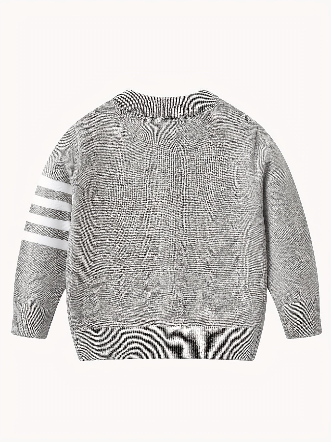 Toddler Boys Striped Knit Cardigan Thermal Sweater