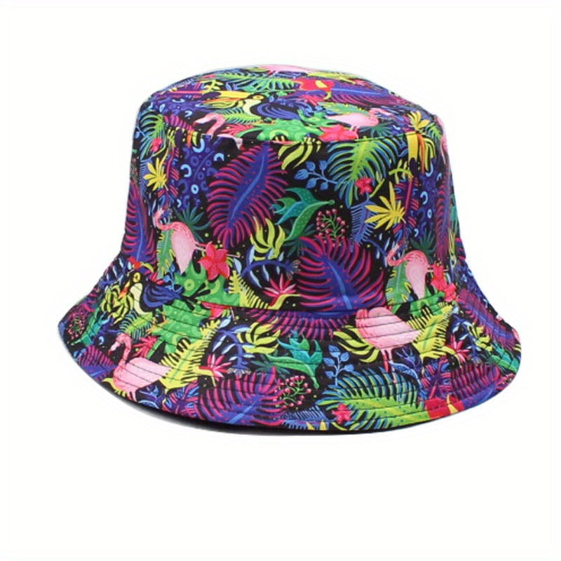 Printed Basin Hat Double-sided Bucket Hat Sun Hat